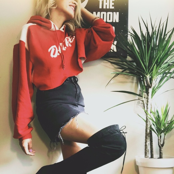 Black Washed High Waisted Denim Skirt - Picture 2 of 7